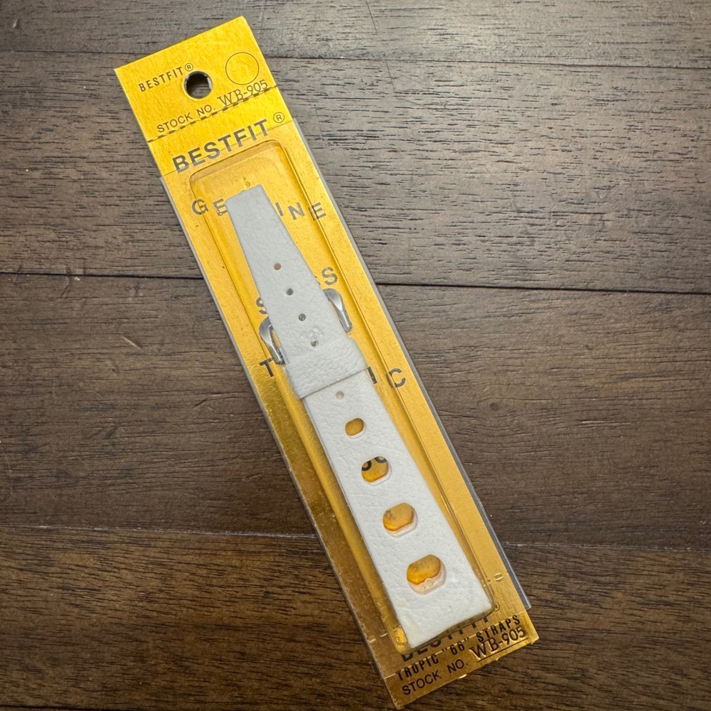 Bestfit Tropic 66 Watch Strap White 20mm Straight End Perforated WB-905 NOS